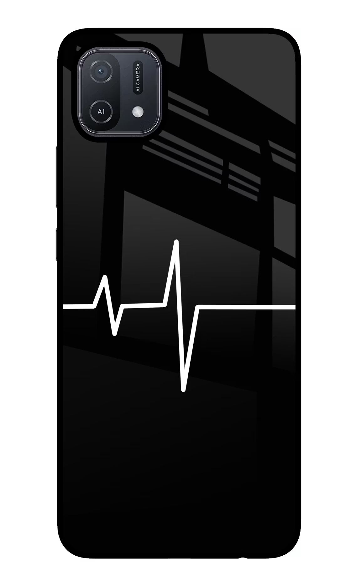 Heart Beats Oppo A16 Glass Case Back Cover by Casekaro