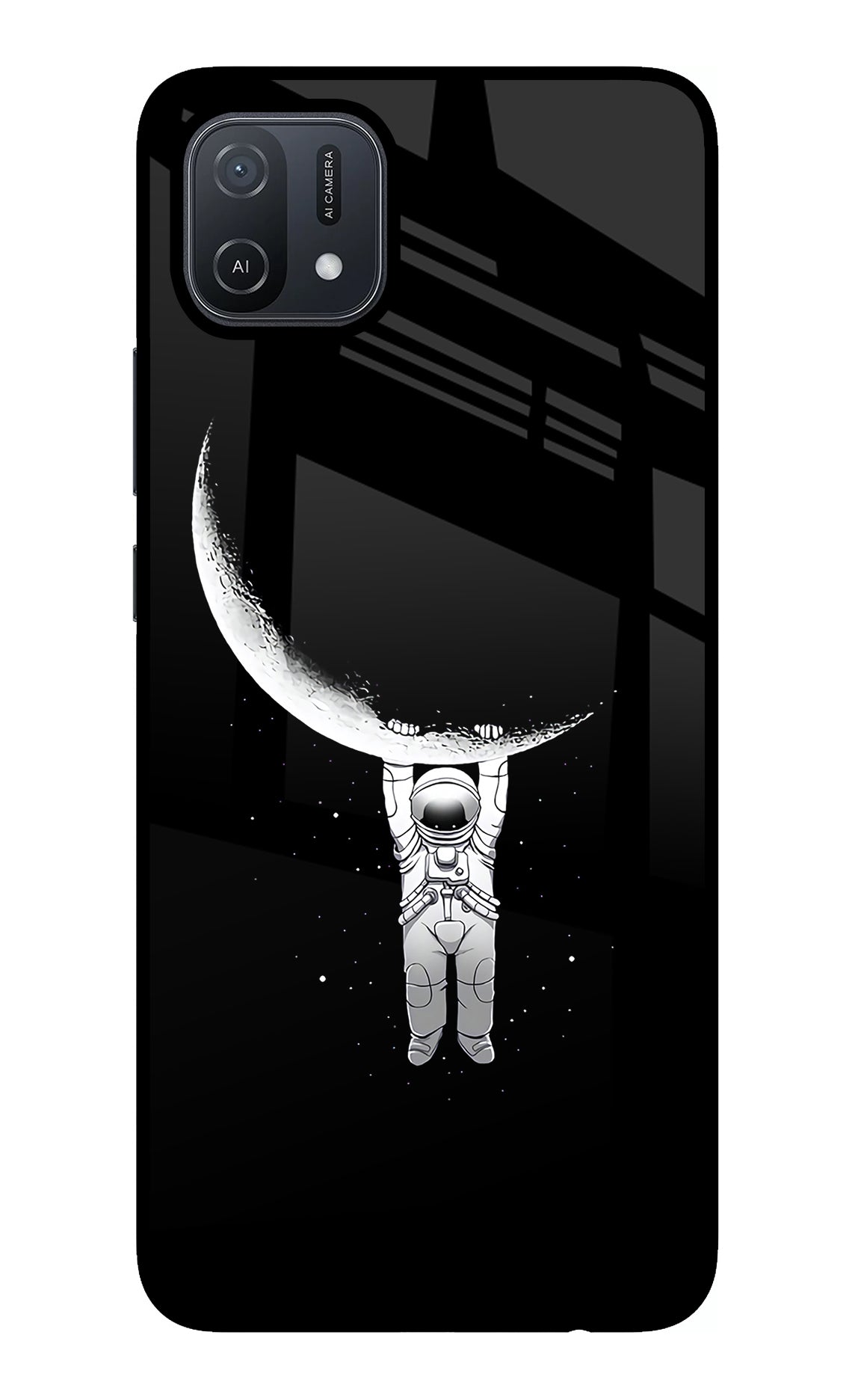 Moon Space Oppo A16 Glass Case