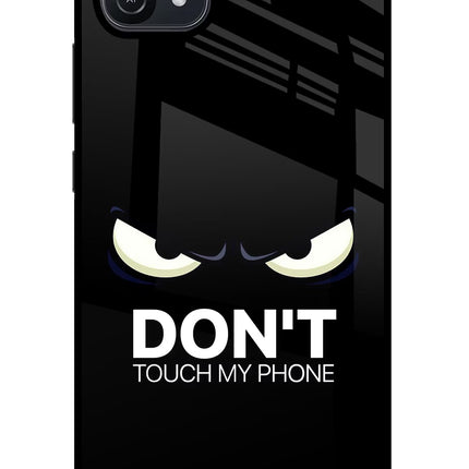 Don'T Touch My Phone Oppo A16 Glass Case Back Cover by Casekaro