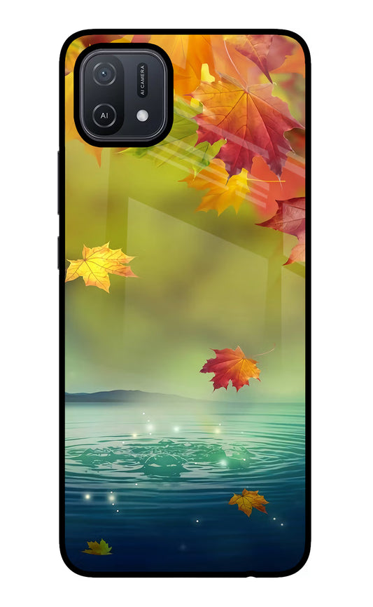 Flowers Oppo A16 Glass Case