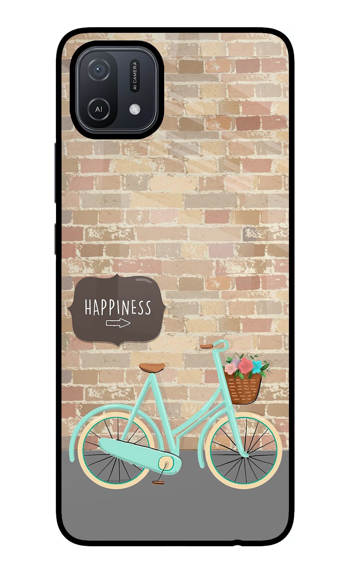 Happiness Artwork Oppo A16 Glass Case