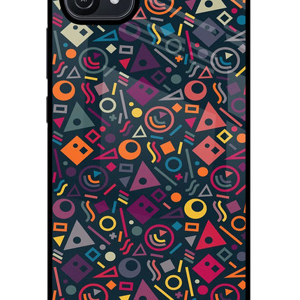 Geometric Abstract Oppo A16 Glass Case Back Cover by Casekaro