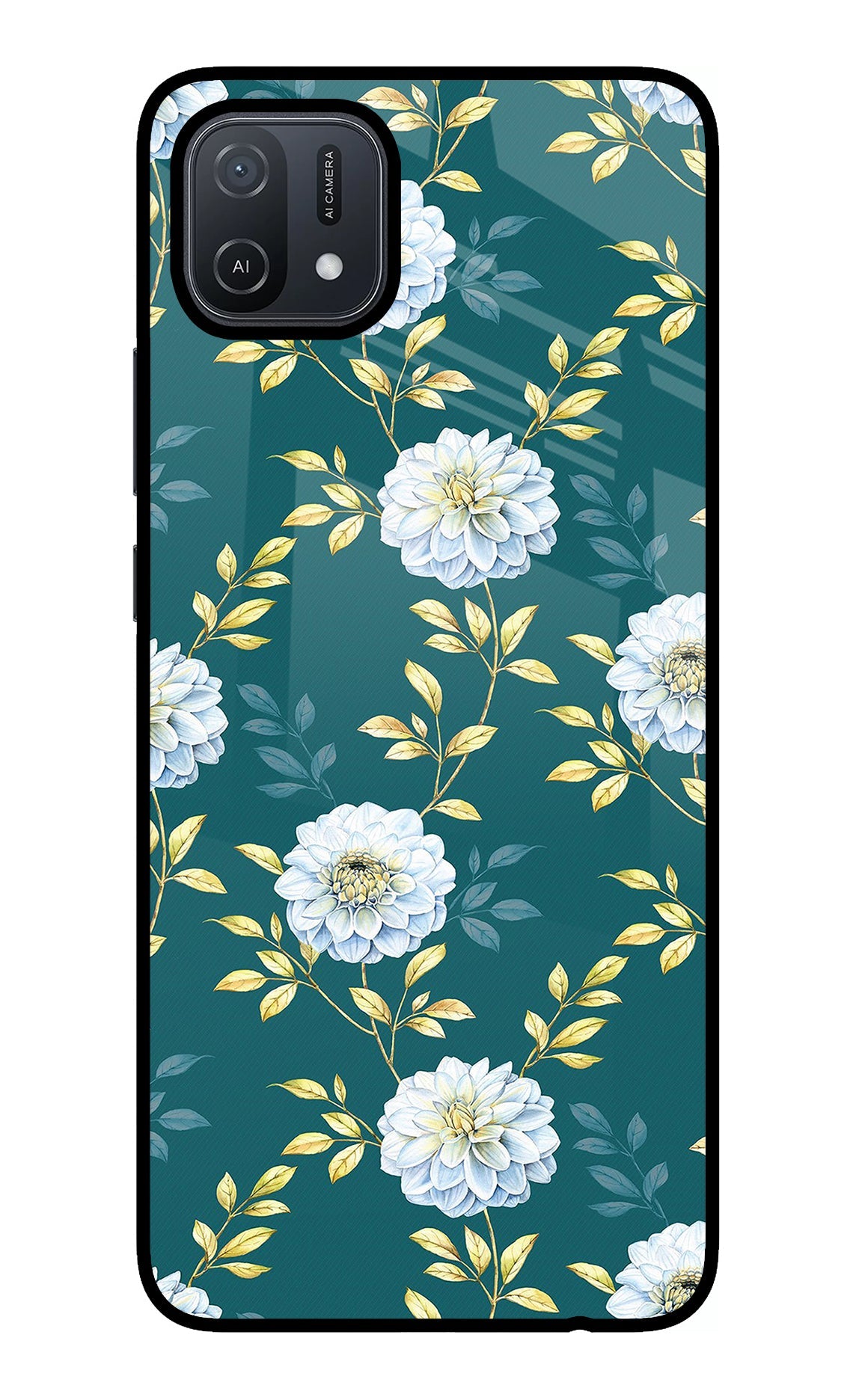 Flowers Oppo A16 Glass Case