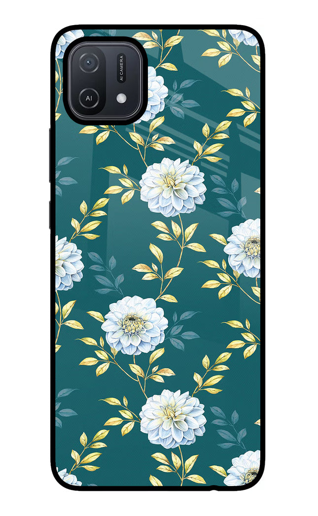 Flowers Oppo A16 Glass Case Back Cover by Casekaro