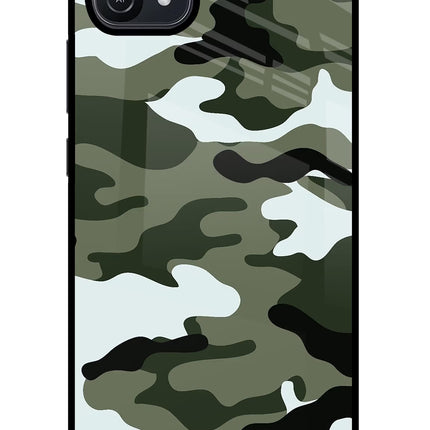 Camouflage Oppo A16 Glass Case Back Cover by Casekaro