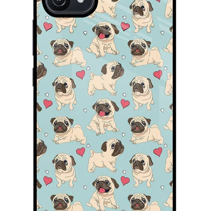 Pug Dog Oppo A16 Glass Case Back Cover by Casekaro