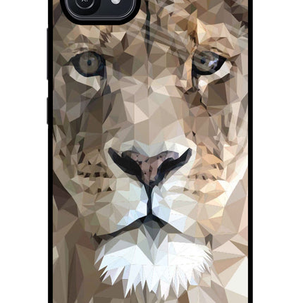 Lion Art Oppo A16 Glass Case Back Cover by Casekaro