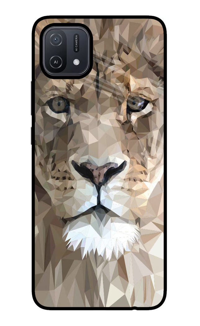 Lion Art Oppo A16 Glass Case Back Cover by Casekaro