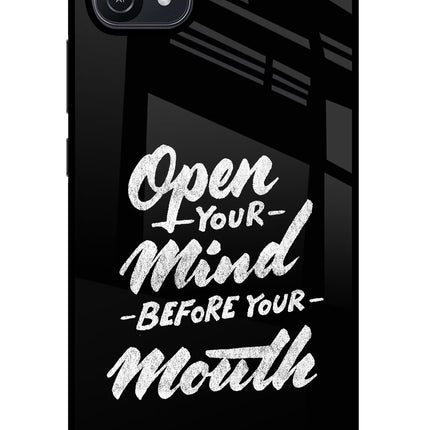 Open Your Mind Before Your Mouth Oppo A16 Glass Case Back Cover by Casekaro