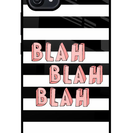 Blah Blah Blah Oppo A16 Glass Case Back Cover by Casekaro
