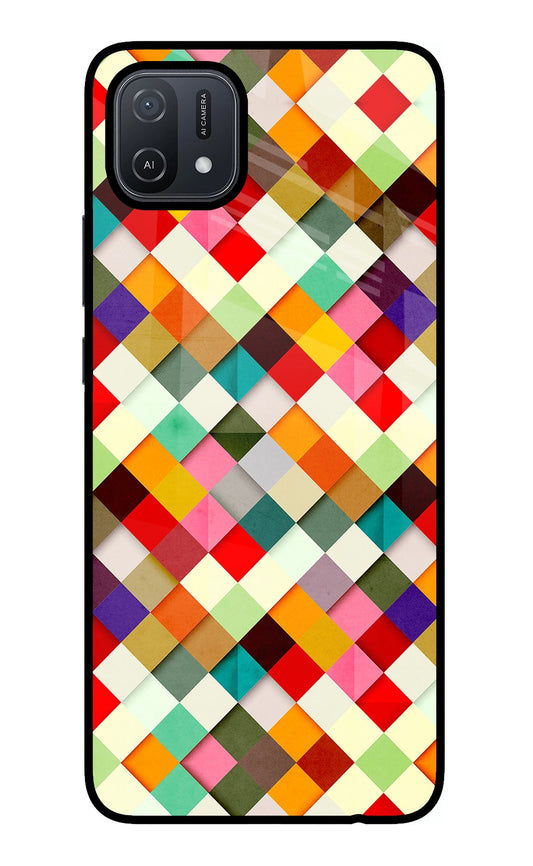 Geometric Abstract Colorful Oppo A16 Glass Case