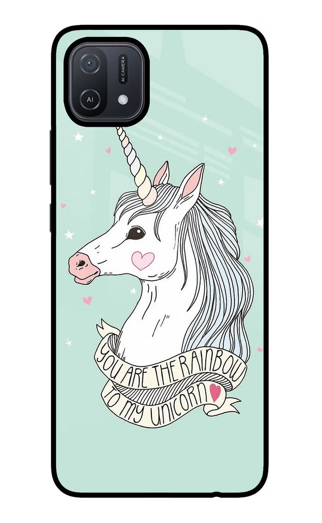Unicorn Wallpaper Oppo A16 Glass Case Back Cover by Casekaro