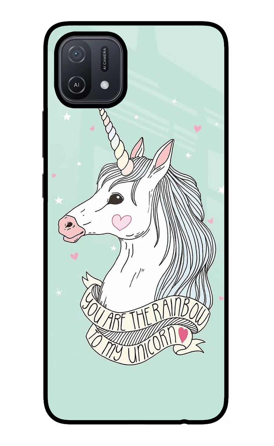 Unicorn Wallpaper Oppo A16 Back Cover, Glass case