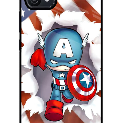 Captain America Oppo A16 Glass Case Back Cover by Casekaro