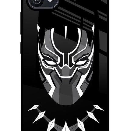 Black Panther Oppo A16 Glass Case Back Cover by Casekaro
