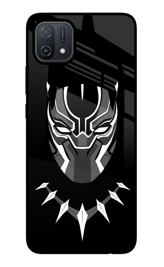 Black Panther Oppo A16 Glass Case Back Cover by Casekaro