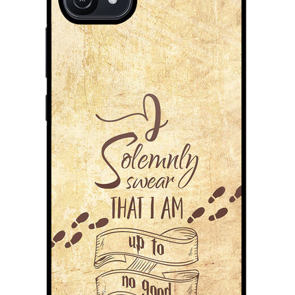 I Solemnly swear that i up to no good Oppo A16 Glass Case Back Cover by Casekaro