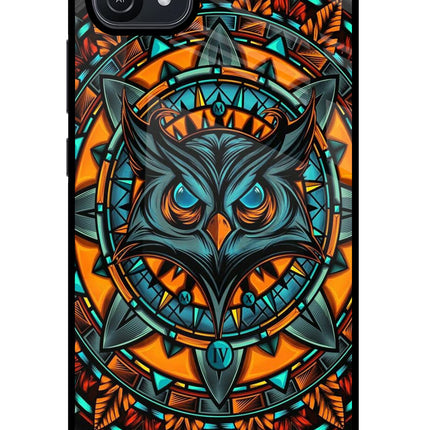 Angry Owl Art Oppo A16 Glass Case Back Cover by Casekaro