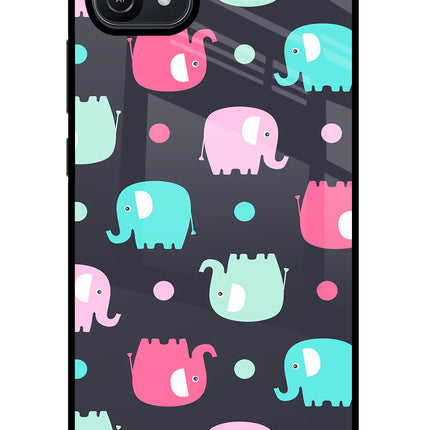 Elephants Oppo A16 Glass Case Back Cover by Casekaro