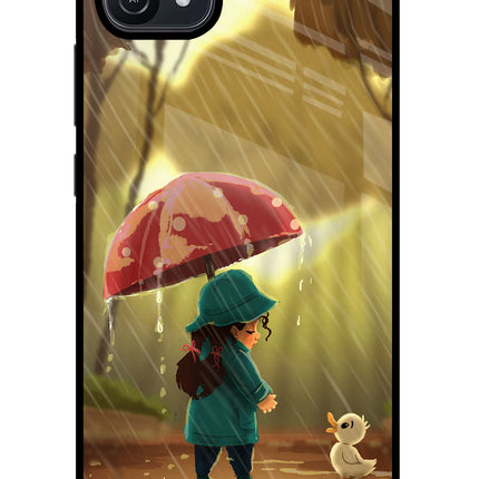 Rainy Day Oppo A16 Glass Case Back Cover by Casekaro