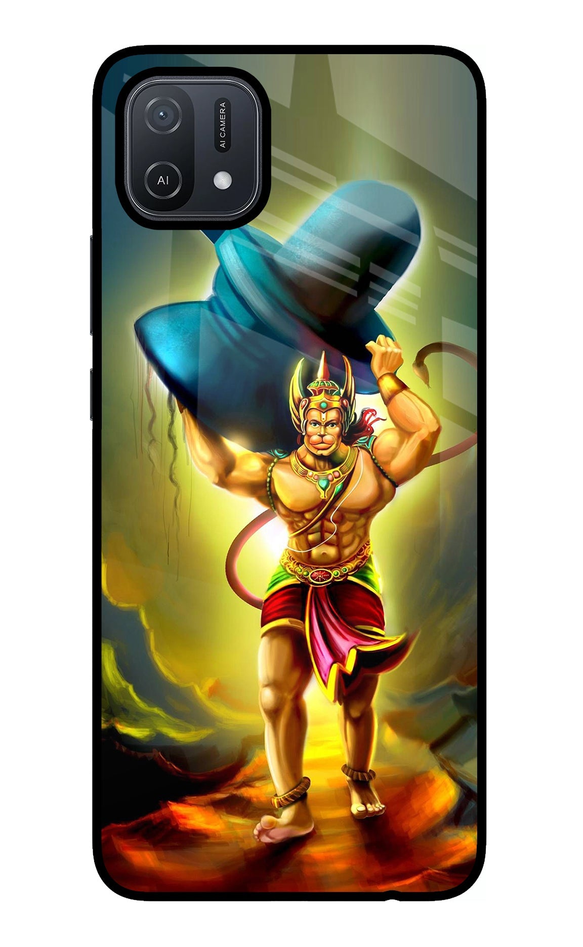 Lord Hanuman Oppo A16 Glass Case