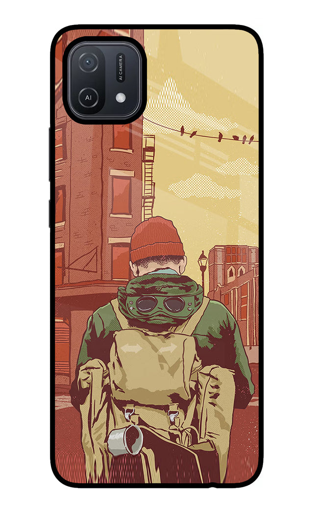 Adventurous Oppo A16 Glass Case Back Cover by Casekaro
