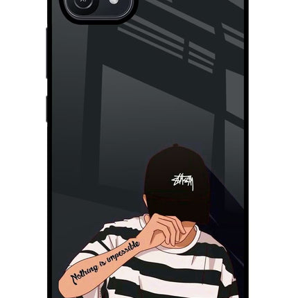 Aesthetic Boy Oppo A16 Glass Case Back Cover by Casekaro