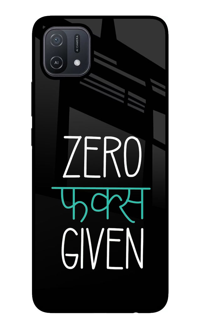 Zero Fucks Given Oppo A16 Glass Case Back Cover by Casekaro