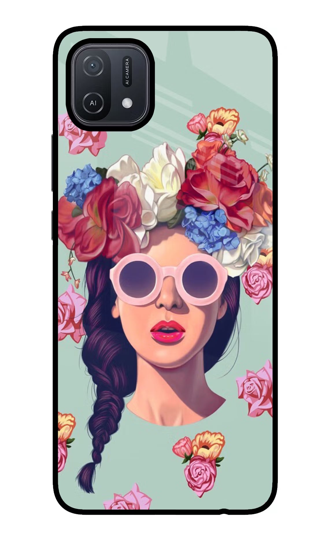 Pretty Girl Oppo A16 Glass Case Back Cover by Casekaro