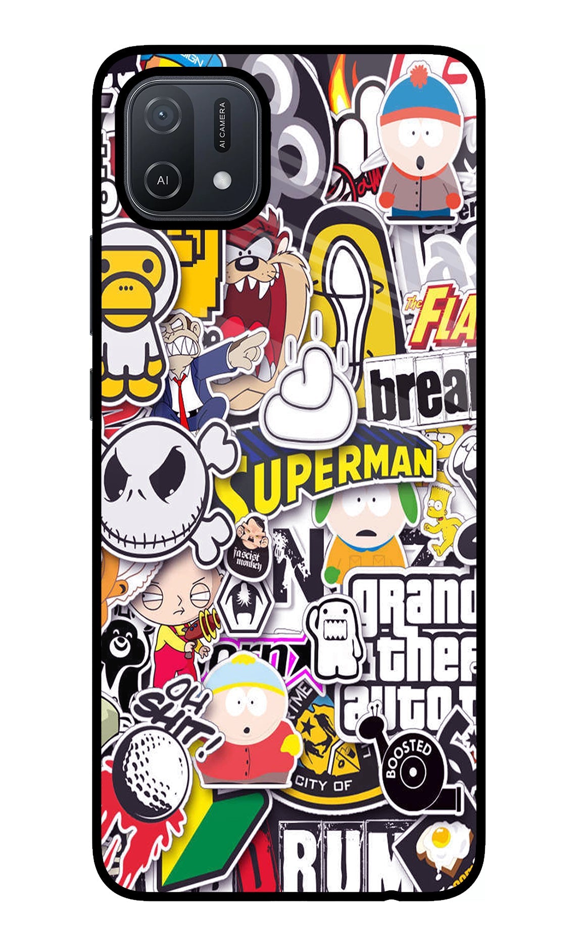 Sticker Bomb Oppo A16 Back Cover