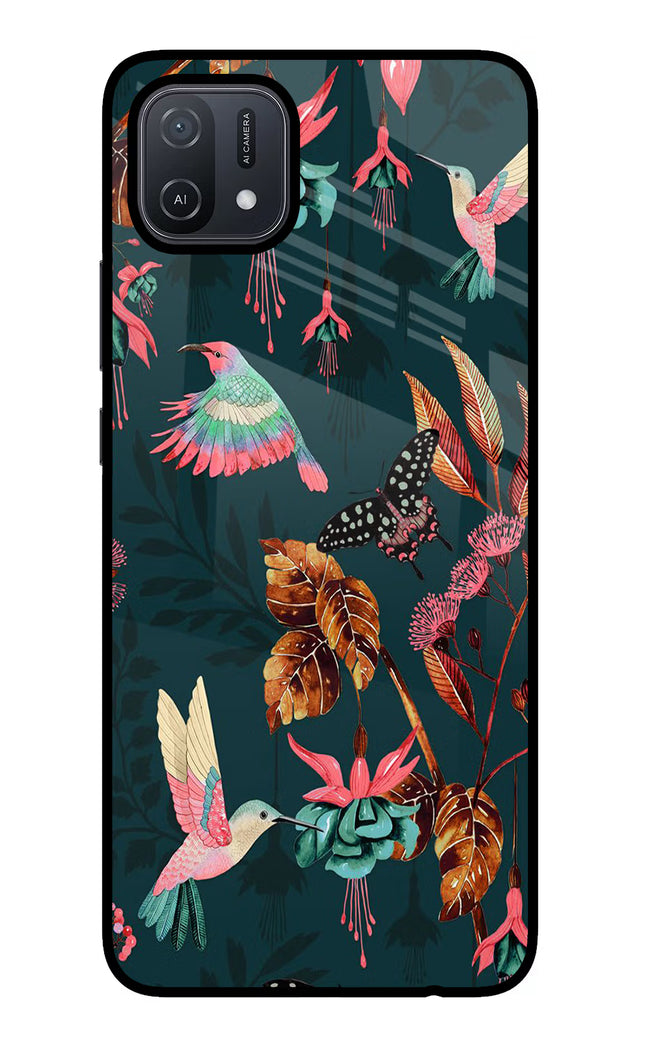 Birds Oppo A16 Glass Case Back Cover by Casekaro