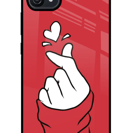 Korean Love Sign Oppo A16 Glass Case Back Cover by Casekaro