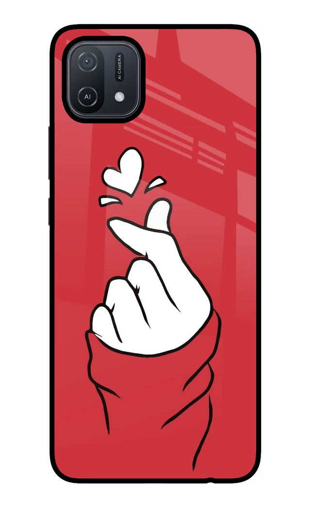 Korean Love Sign Oppo A16 Glass Case Back Cover by Casekaro
