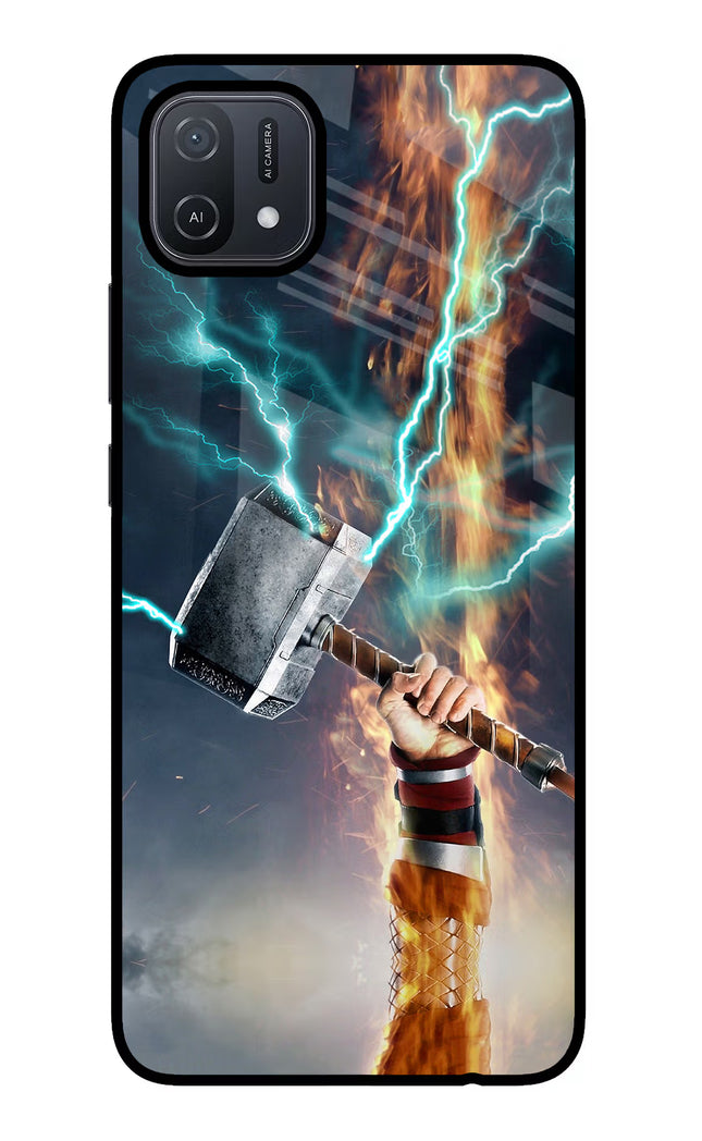 Thor Hammer Mjolnir Oppo A16 Glass Case Back Cover by Casekaro
