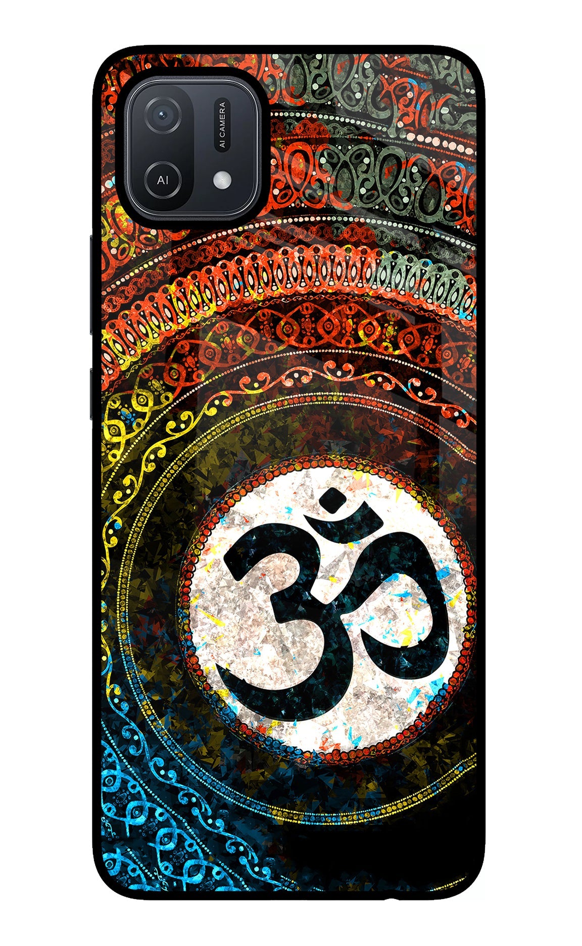 Om Cultural Oppo A16 Glass Case