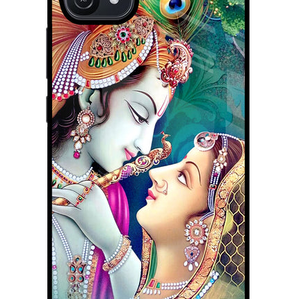 Lord Radha Krishna Oppo A16 Glass Case Back Cover by Casekaro