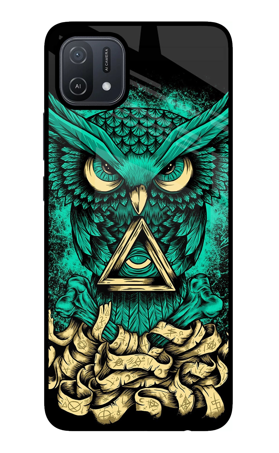 Green Owl Oppo A16 Back Cover