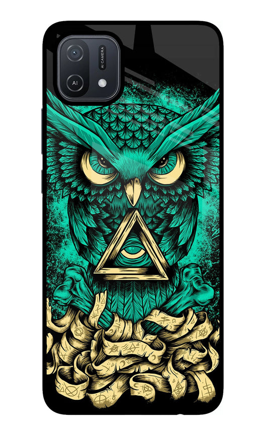 Green Owl Oppo A16 Glass Case