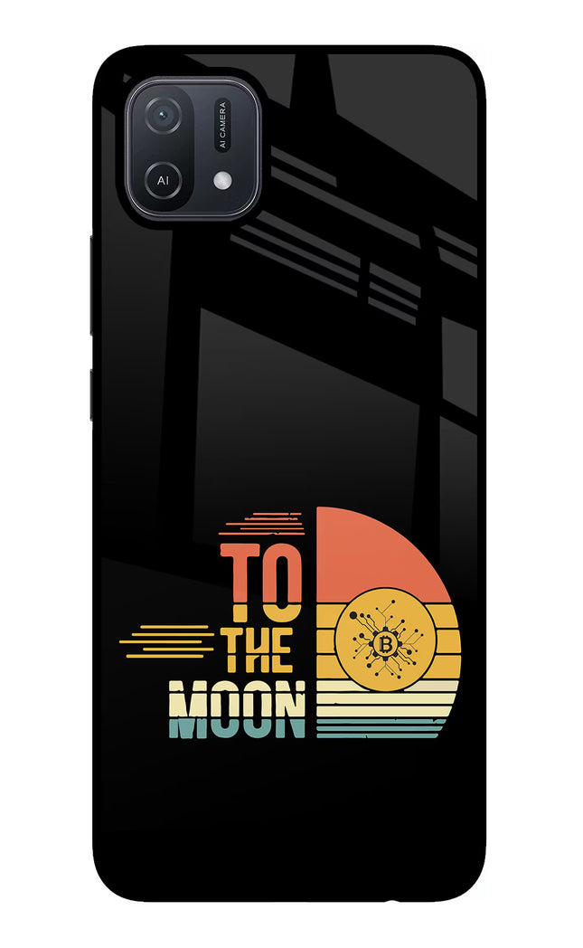 To the Moon Oppo A16 Glass Case Back Cover by Casekaro