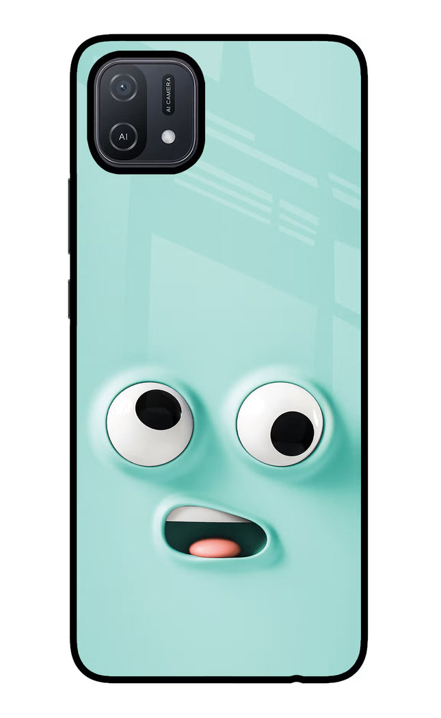 Funny Cartoon Oppo A16 Glass Case Back Cover by Casekaro