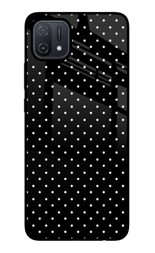 White Dots Oppo A16 Glass Case