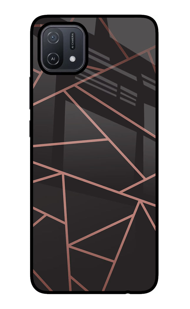 Geometric Pattern Oppo A16 Glass Case Back Cover by Casekaro