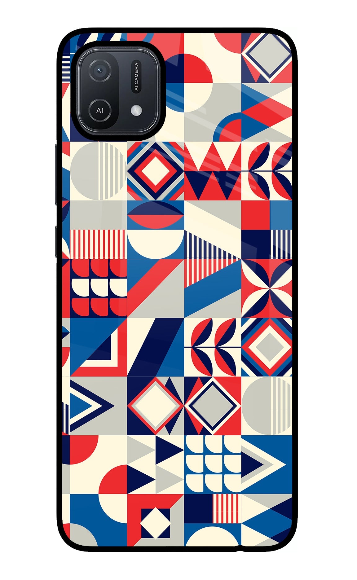 Colorful Pattern Oppo A16 Glass Case