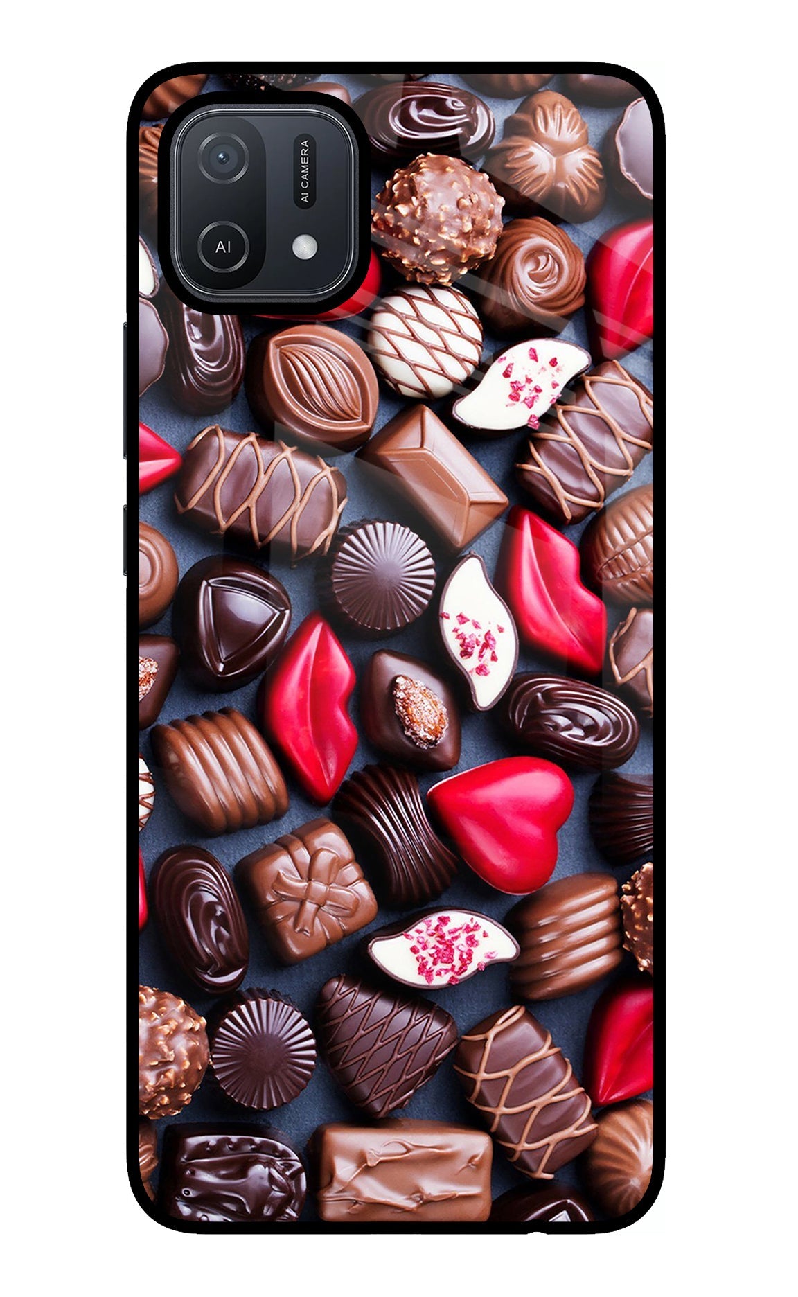 Chocolates Oppo A16 Glass Case