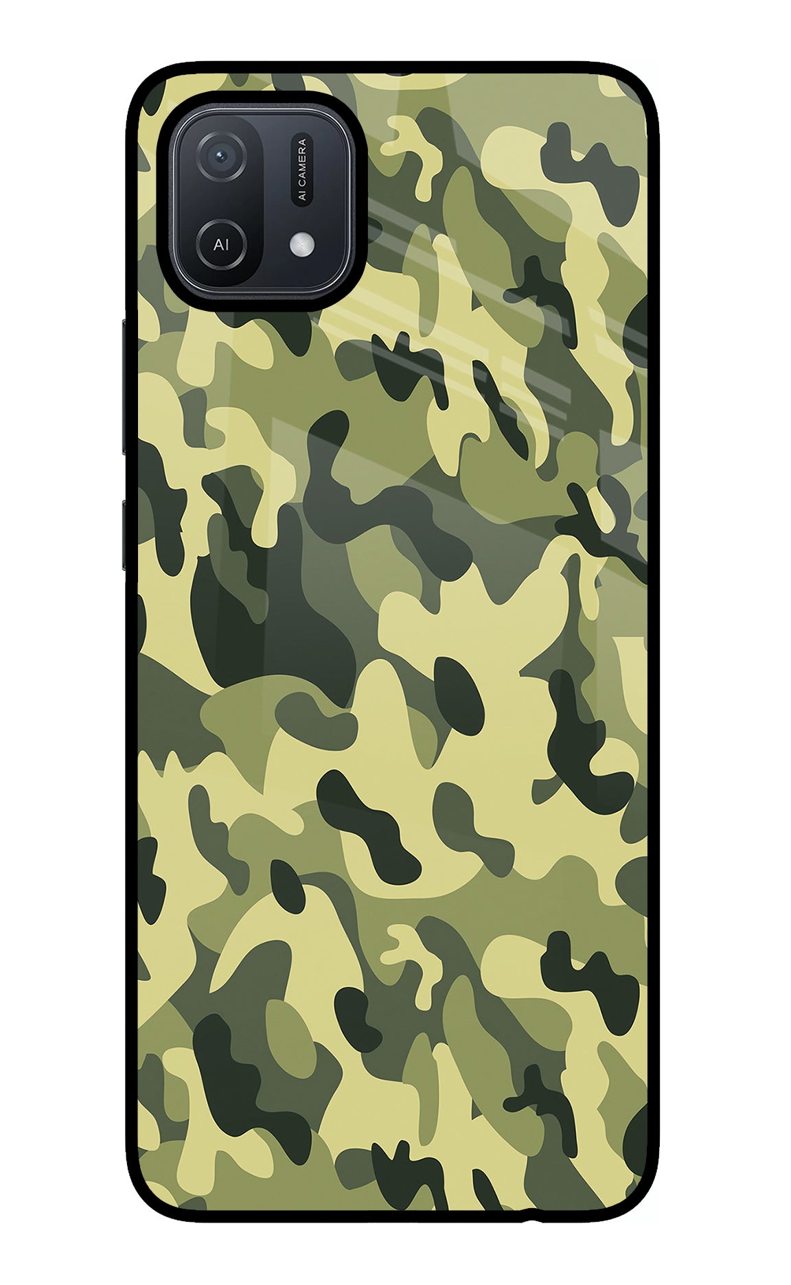 Camouflage Oppo A16 Glass Case