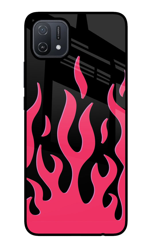 Fire Flames Oppo A16 Glass Case
