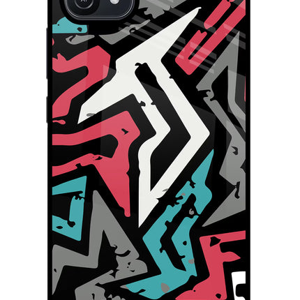 Geometric Graffiti Oppo A16 Glass Case Back Cover by Casekaro