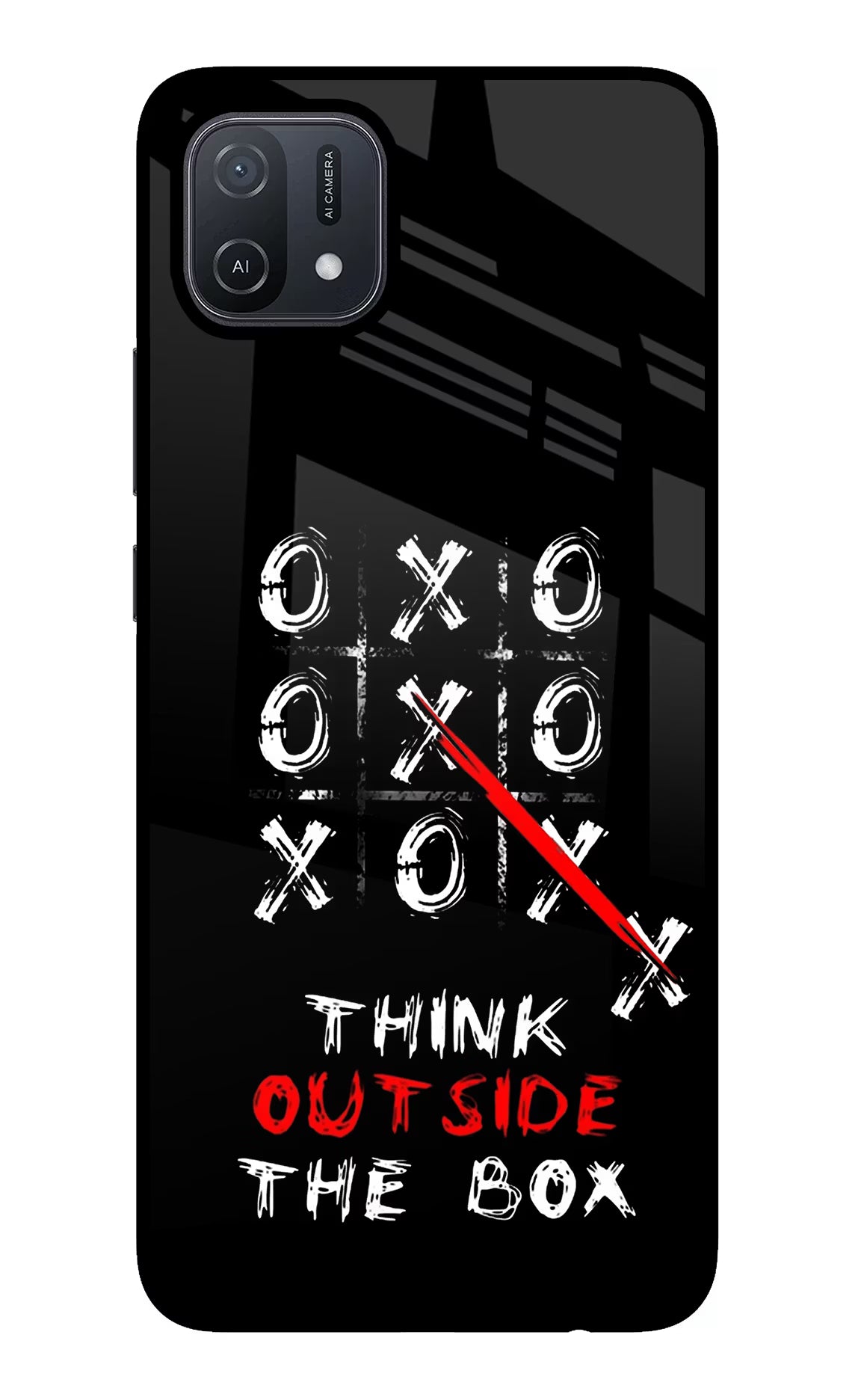 Think out of the BOX Oppo A16 Glass Case Back Cover by Casekaro