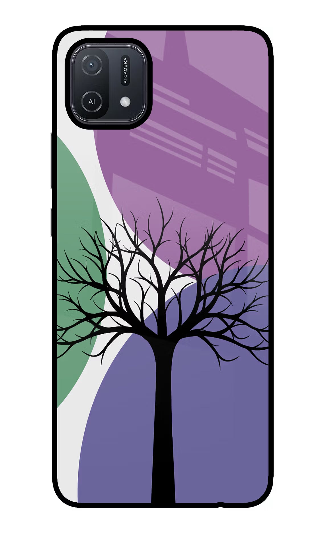 Tree Art Oppo A16 Glass Case Back Cover by Casekaro