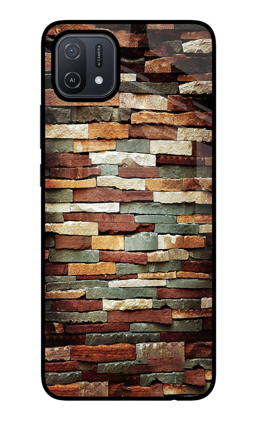 Bricks Pattern Oppo A16 Glass Case